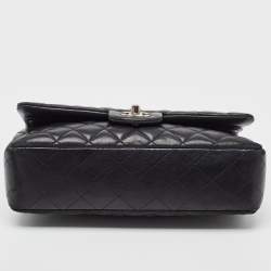 Pre Owned Chanel Black Quilted Leather Small CC Turnlock Full Double Flap Bag