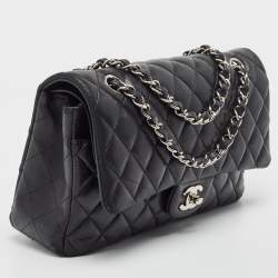 Pre Owned Chanel Black Quilted Leather Small CC Turnlock Full Double Flap Bag