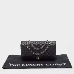 Pre Owned Chanel Black Quilted Leather Small CC Turnlock Full Double Flap Bag