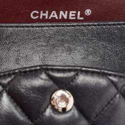 Pre Owned Chanel Black Quilted Leather Small CC Turnlock Full Double Flap Bag