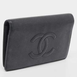 Chanel Navy Blue Leather CC Timeless Wallet