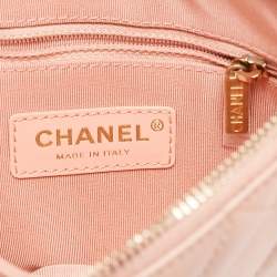 Pre Owned Chanel Light Pink Quilted Leather Logo Strap Belt Bag