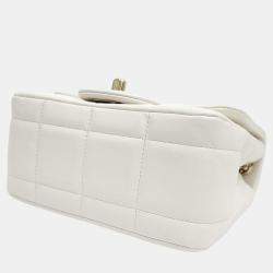 Chanel White Leather Mini Cube Chain Shoulder Bag