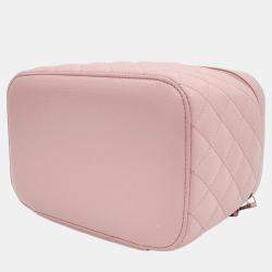 Chanel Light Pink Caviar Leather Vanity Case