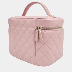 Chanel Light Pink Caviar Leather Vanity Case