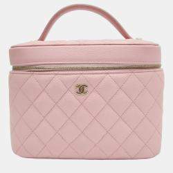 Chanel Light Pink Caviar Leather Vanity Case