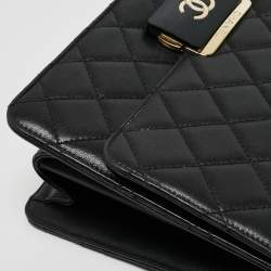 Pre Owned Chanel Black Quilted Leather Beauty Lock Flap Bag