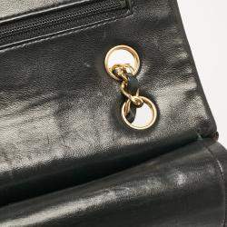 Chanel Black Chevron Leather Medium Classic Double Flap Bag