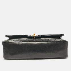 Chanel Black Chevron Leather Medium Classic Double Flap Bag