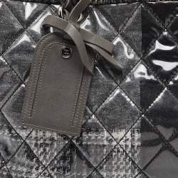Pre Owned Chanel Grey Quilted Vinyl and Tweed Funny Patchwork Tote