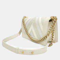 Pre Owned Chanel Chevron Boy Bag Medium