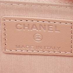 Chanel Pink Camellia Embossed Leather Zip Around Coin Purse