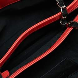 Pre Owned Chanel Red/Multicolor Quilted Stitched Patent Leather Medium Just Mademoiselle Bag