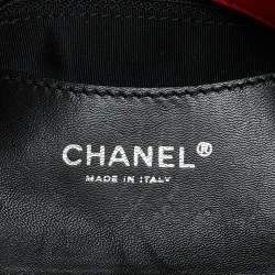 Pre Owned Chanel Red/Multicolor Quilted Stitched Patent Leather Medium Just Mademoiselle Bag