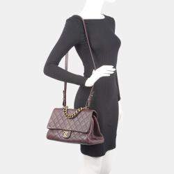 Pre Owned Chanel Womens Trapezio Purple