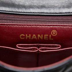 Pre Owned Chanel Black Mini Classic Lambskin Square Flap