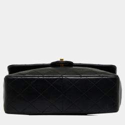 Pre Owned Chanel Black Mini Classic Lambskin Square Flap