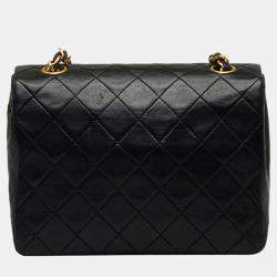 Pre Owned Chanel Black Mini Classic Lambskin Square Flap