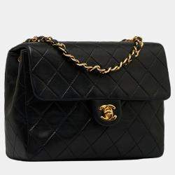 Pre Owned Chanel Black Mini Classic Lambskin Square Flap