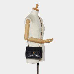 Pre Owned Chanel Black Mini Classic Lambskin Square Flap