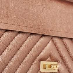Pre Owned Chanel Bronze Chevron Leather 226 Reissue 2.55 Flap Bag
