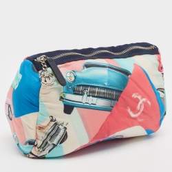 Chanel Multicolor Car Printed Nylon Cosmetic Pouch