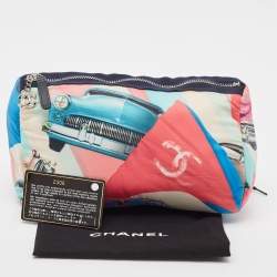 Chanel Multicolor Car Printed Nylon Cosmetic Pouch