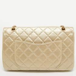 Chanel Gold Quilted Aged Leather 227 Reissue 2.55 Flap Bag