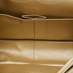Pre Owned Chanel Gold Quilted Aged Leather 227 Reissue 2.55 Flap Bag