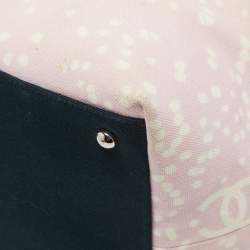 Pre Owned Chanel Pink/ Black Terry Cloth Canvas Tote 