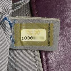 Pre Owned Chanel Purple Velvet Small Boy Bag