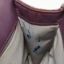 Pre Owned Chanel Purple Velvet Small Boy Bag