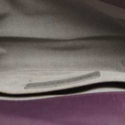 Pre Owned Chanel Purple Velvet Small Boy Bag