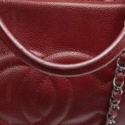 Pre Owned Chanel Red Quilted Caviar Leather Shiva Tote
