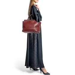Pre Owned Chanel Red Quilted Caviar Leather Shiva Tote