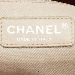 Pre Owned Chanel Red Quilted Caviar Leather Shiva Tote