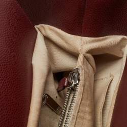 Pre Owned Chanel Red Quilted Caviar Leather Shiva Tote
