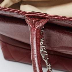 Pre Owned Chanel Red Quilted Caviar Leather Shiva Tote