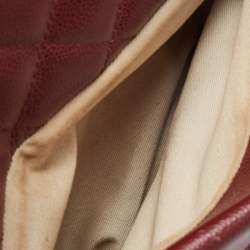 Pre Owned Chanel Red Quilted Caviar Leather Shiva Tote