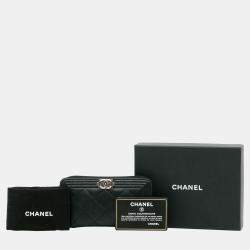 Chanel Black Le Boy Lambskin Leather Long Wallet