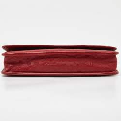 Chanel Red Leather Camellia Wallet On Chain