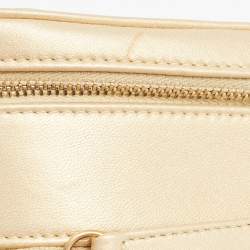 Pre Owned Chanel Gold Quilted Leather Small Coco Boy Camera Bag