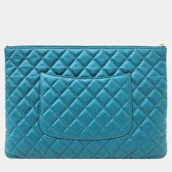 Pre Owned Chanel Caviar Clutch Large