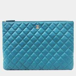 Pre Owned Chanel Caviar Clutch Large