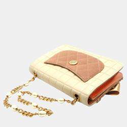 Chanel Beige Tweed and Leather Full Flap Camellia Shoulder Bag