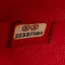 Pre Owned Chanel Red Quilted Patent Leather Jumbo Classic Double Flap Bag