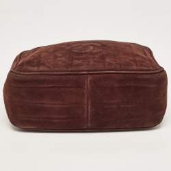 Pre Owned Chanel Choco Brown Suede CC Camera Bag
