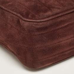 Pre Owned Chanel Choco Brown Suede CC Camera Bag