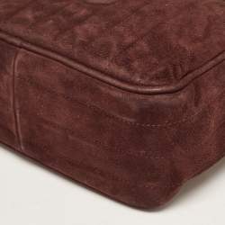Pre Owned Chanel Choco Brown Suede CC Camera Bag