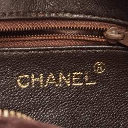 Pre Owned Chanel Choco Brown Suede CC Camera Bag